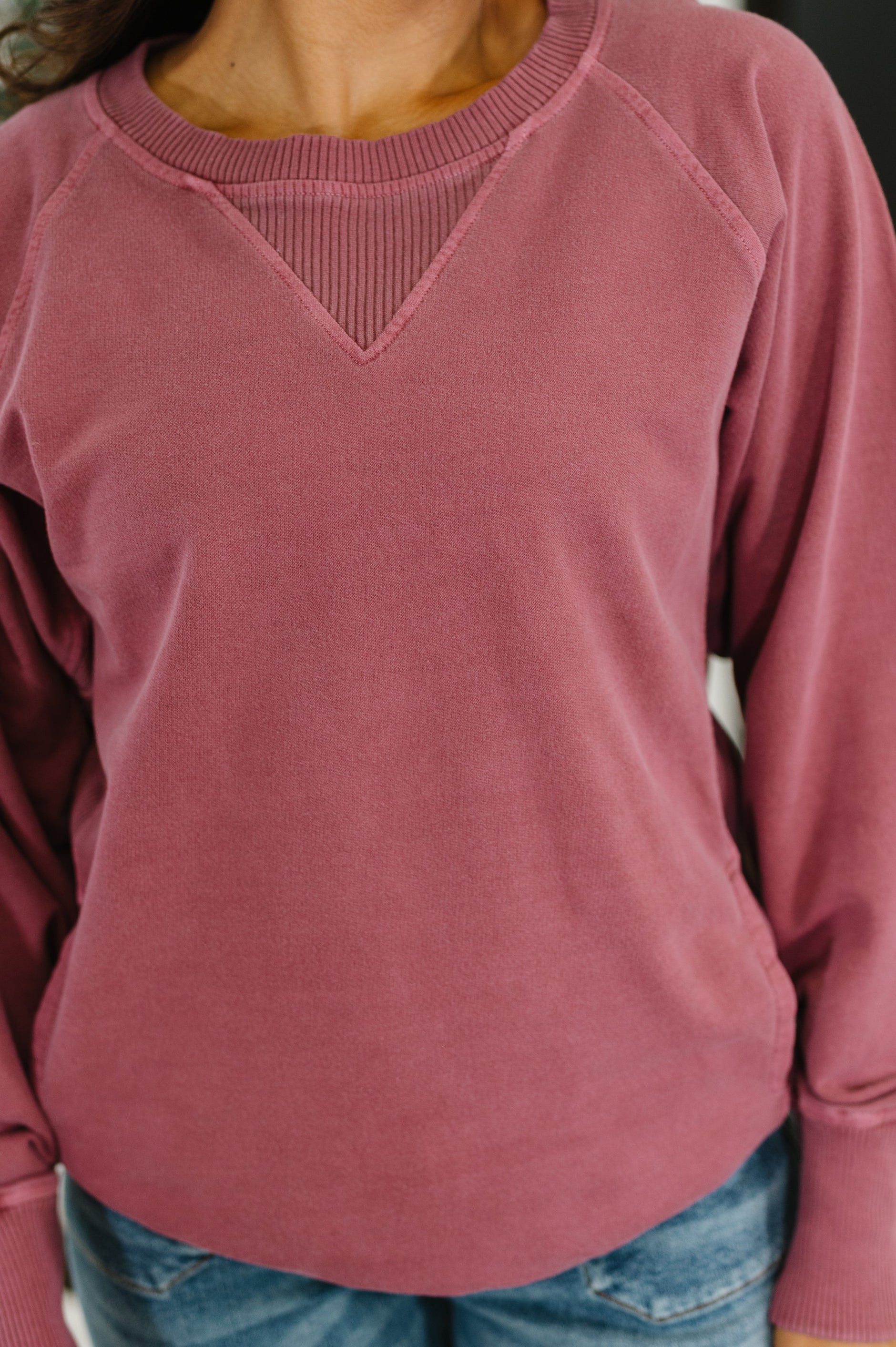 For the Experience Relaxed Pullover in Cabernet - SwagglyLife Home & Fashion
